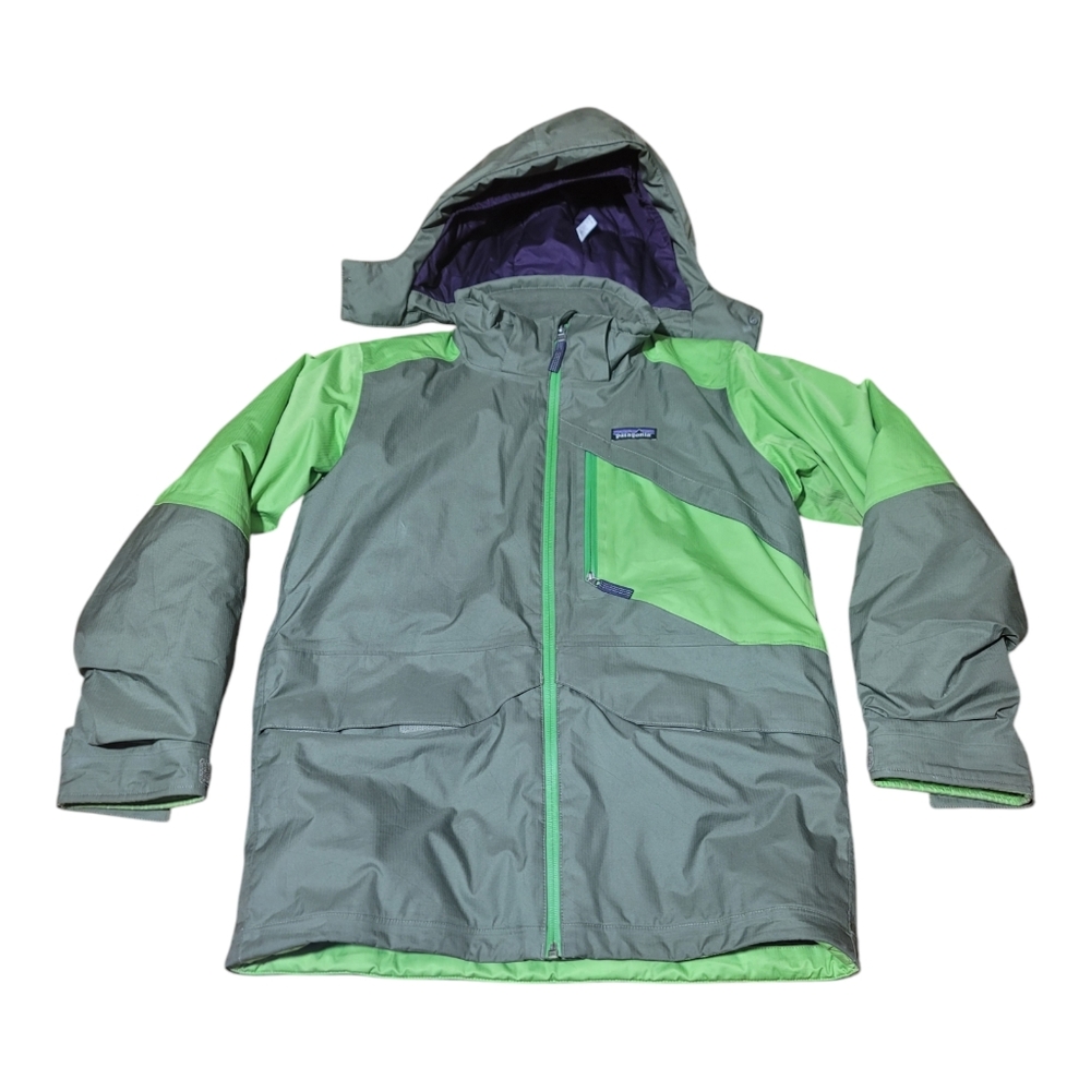 Kids Size 12 Medium Patagonia Coat Green - Picture 1 of 9